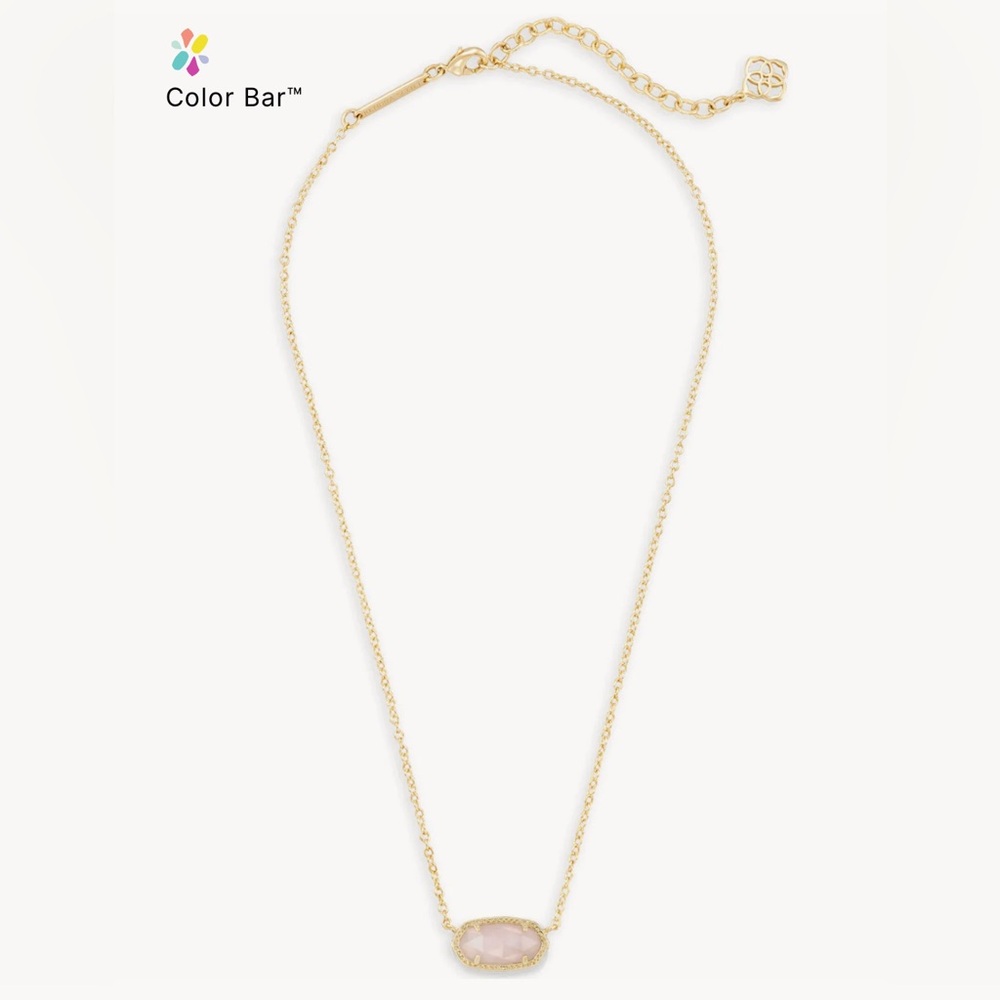 Kendra Scott Elisa Gold w/ Rose Quartz Necklace NEW - Picture 9 of 12